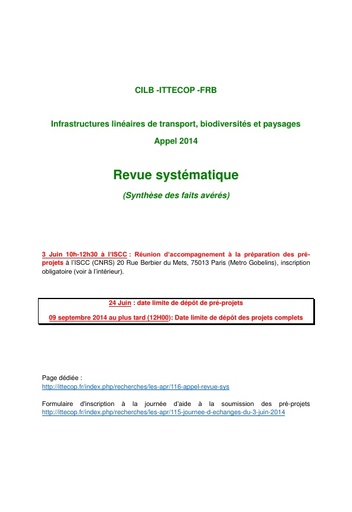 2014 appel REVUE SYST CILB ITTECOP FRB