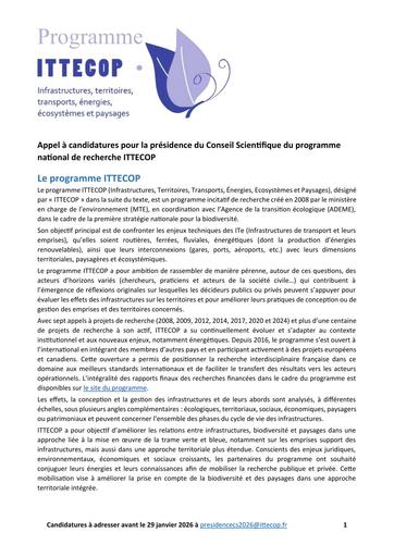 Appel candidature Presidence CS ITTECOP 2025