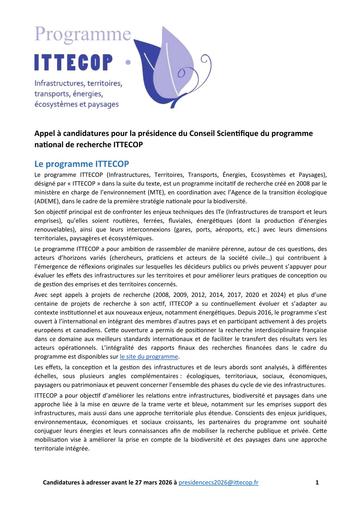 Appel candidature Presidence CS ITTECOP 2025